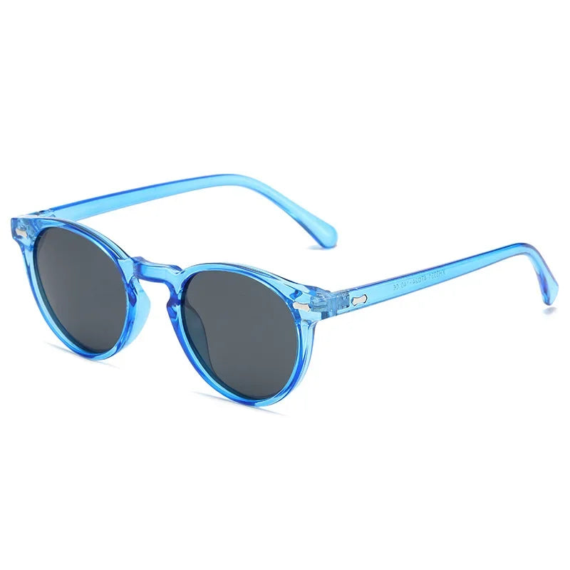 Small Round Sunglasses Women Vintage Brand Designer Brown Sun Glasses Round Frame Rivet Shades Female Ladies UV400 Gafas De Sol