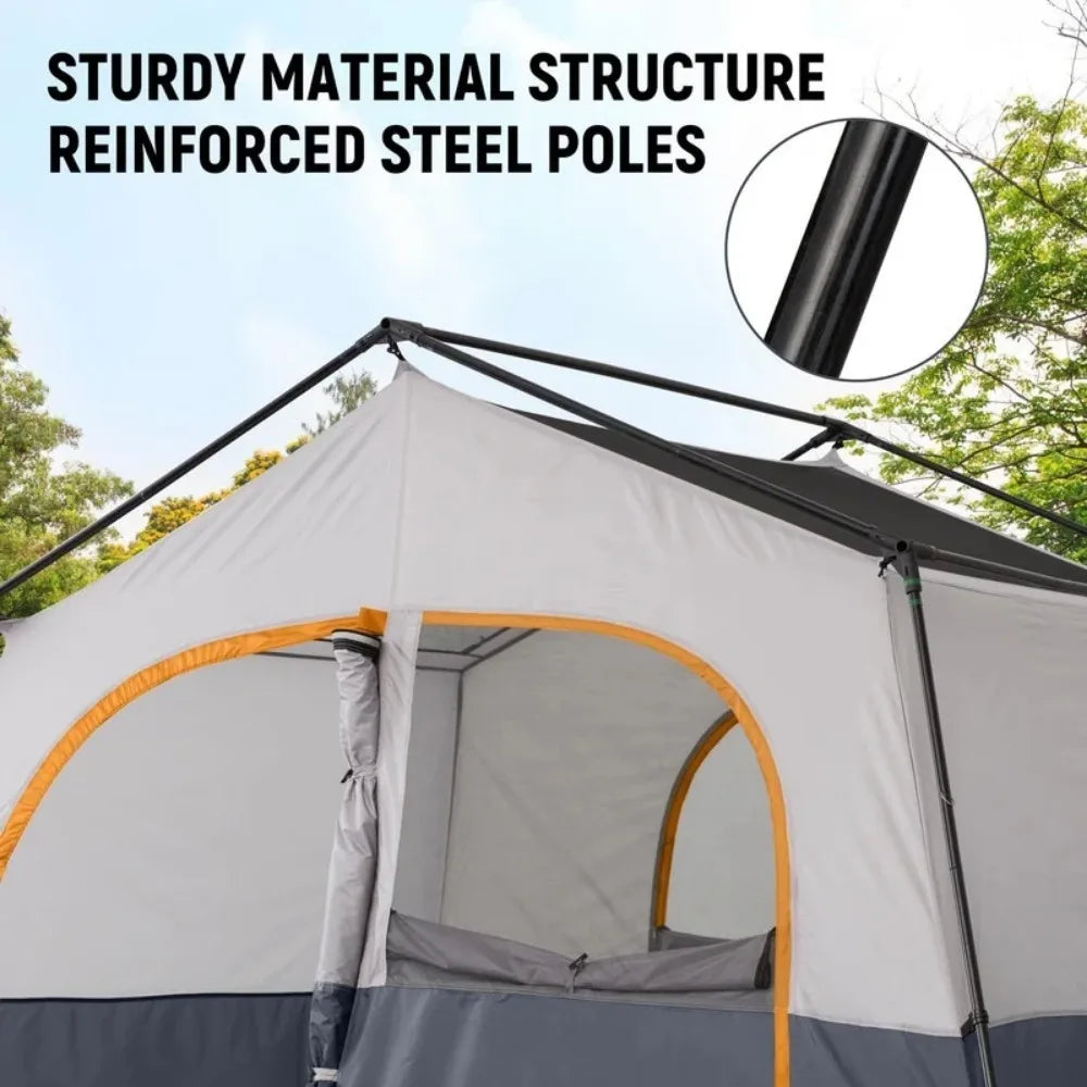 8 Person Camping Tent - Portable Family Cabin Tent for Camp, Outdoor for Hiking, Backpacking,Windproof Fabric Camp Tent