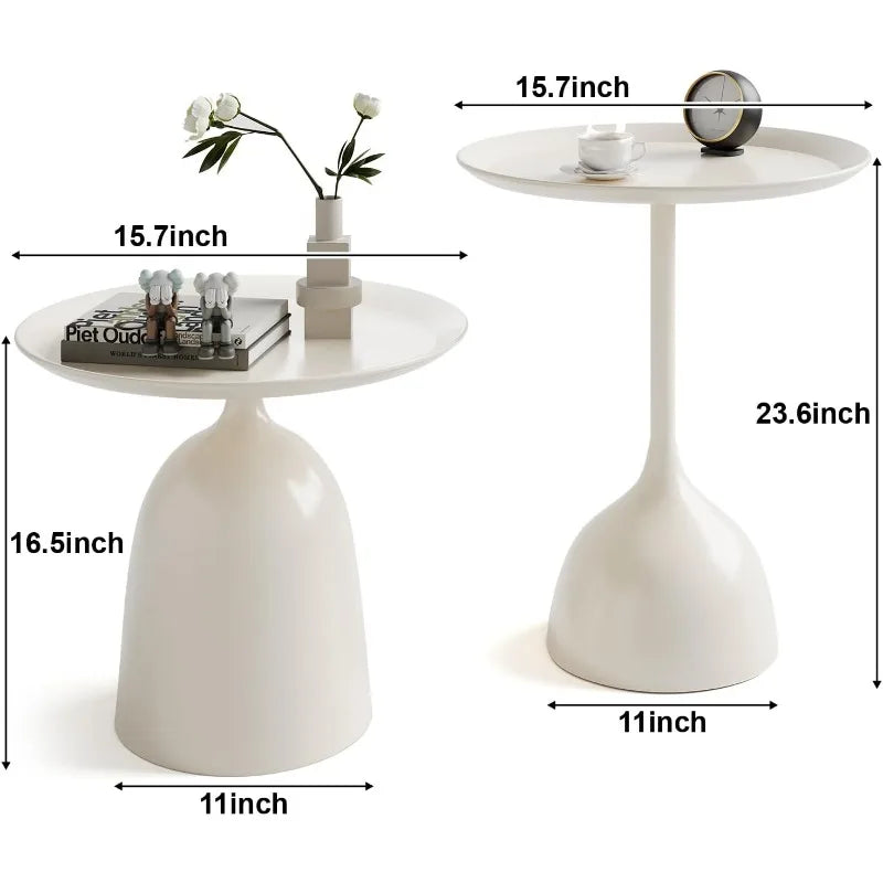 Round Coffee Table and End Table Sets for Living Room,Modern Side Table, Nesting Coffee Table Set of 2