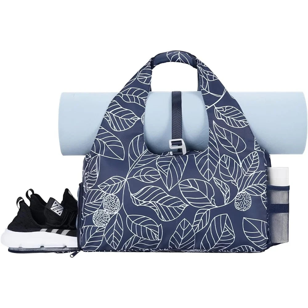 Yoga Gym Bag Women with Shoe Pocket Wet Dry Storage Adjustable Mat Holder Multi Functional Fitness Travel Bag