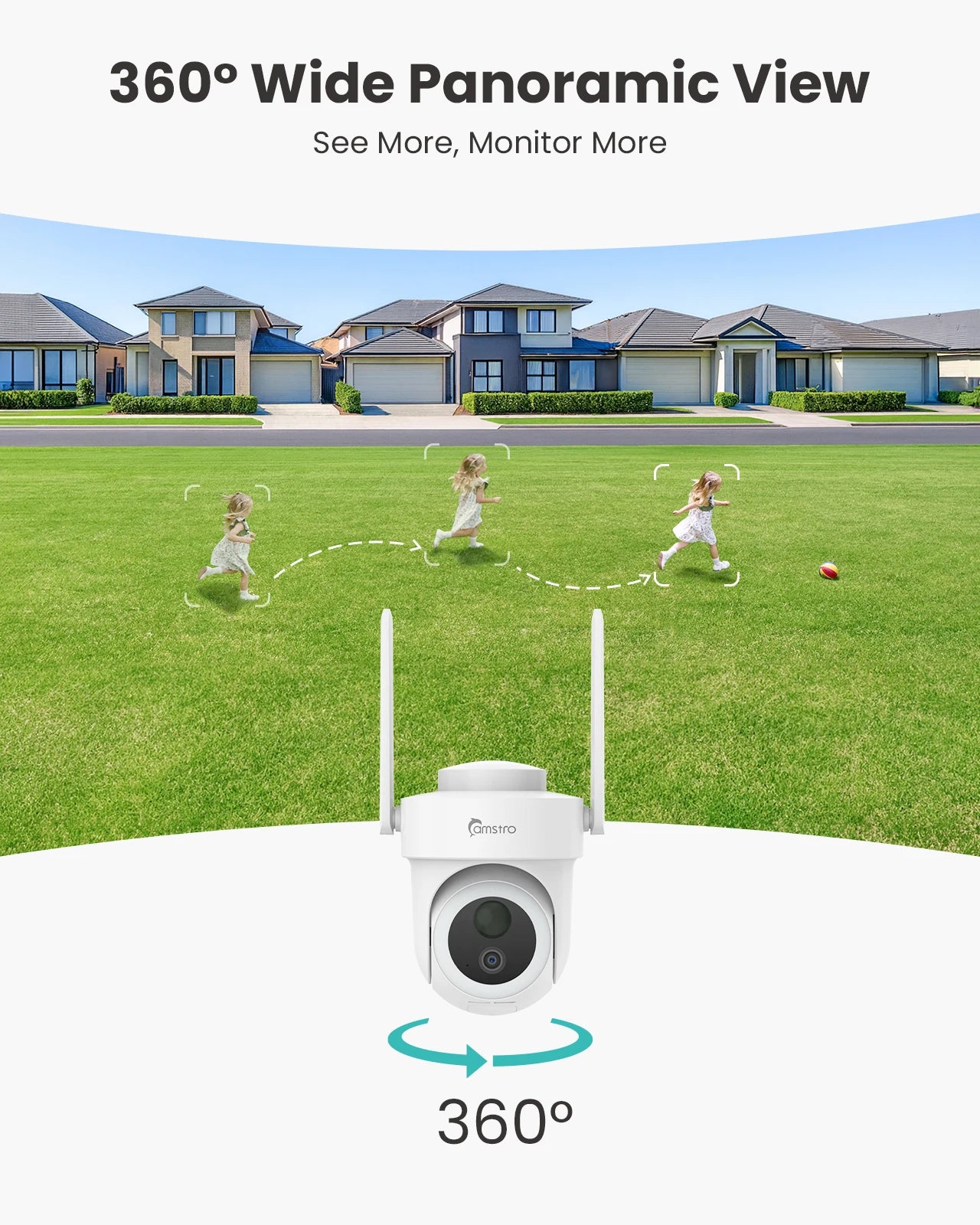 CAMSTRO 4K 8MP Ultra HD Full-Color Network Surveillance Kit 360° Camera 5G/2.4GHz Dual Wi-Fi AI Motion Tracking Two-Way Voice