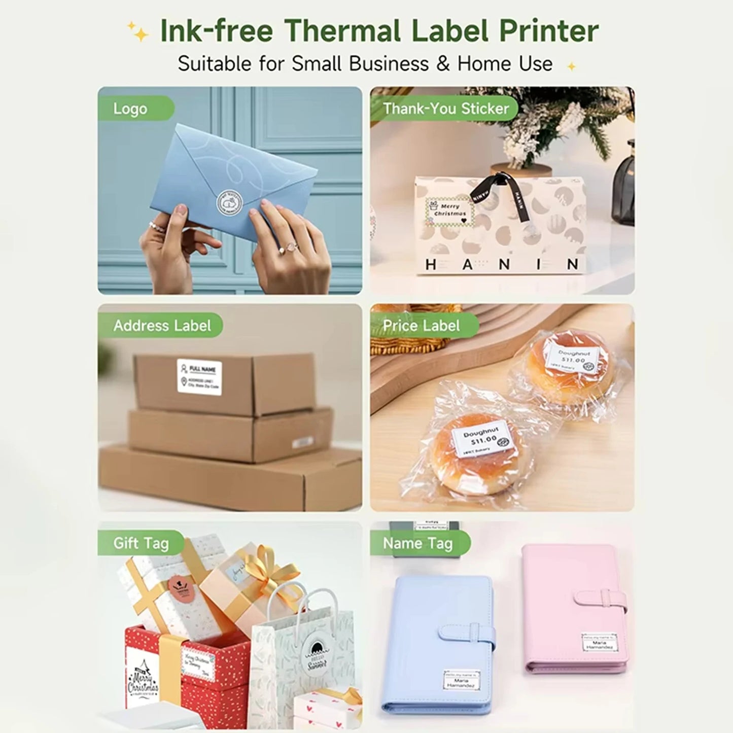 HPRT T260LR Portable Thermal Printer 203dpi Adhesive Sticker Desktop Printer Wireless High-Speed Barcode Maker Machine For Home