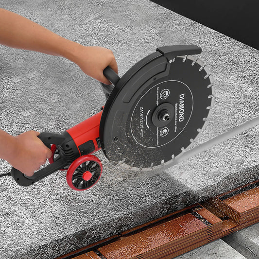 4000W Electric Concrete Saw, Concrete Cutter Saw, Circular Saw with 410mm Saw Blade and Rolling Pulley, for Concrete Stone Brick