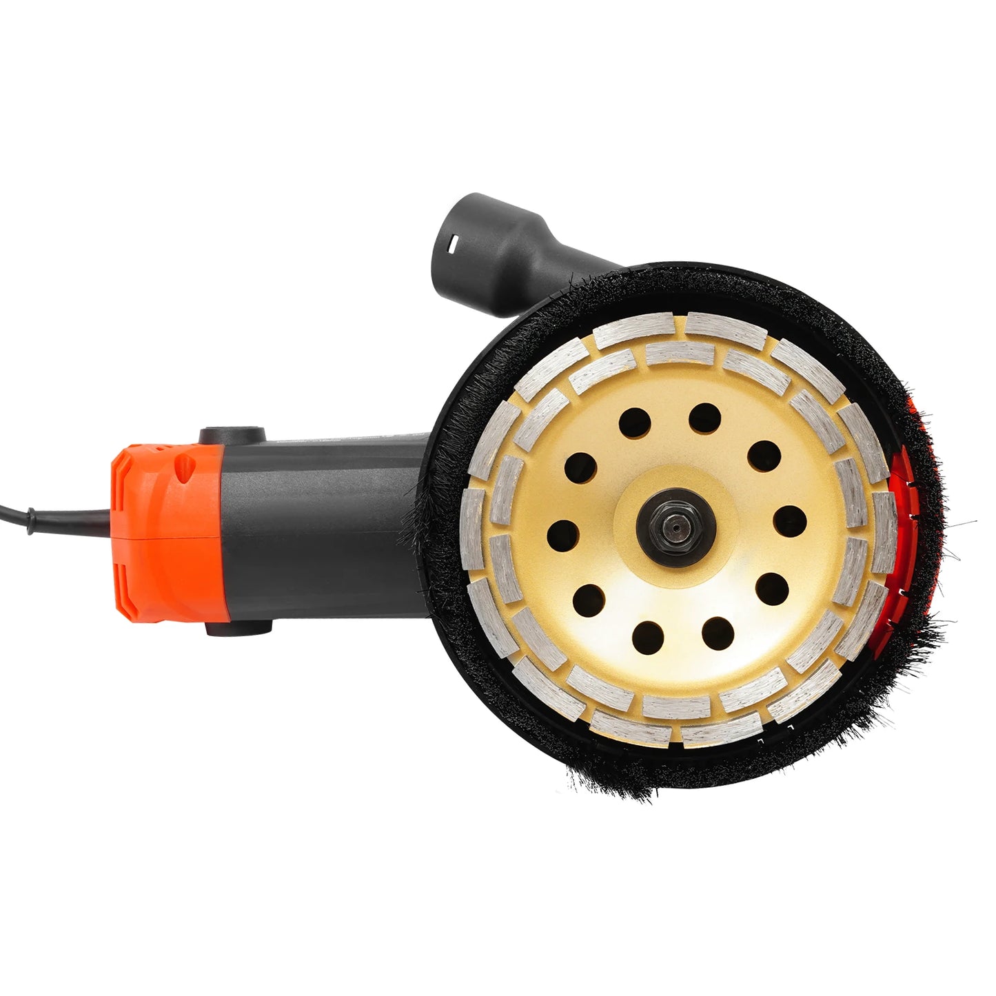 5000W 7-inches Concrete Surface Grinder| 6-Speeds Wall and Floor Grinder Kit w/ Dust Hood| Portable Angle Grinder Kit