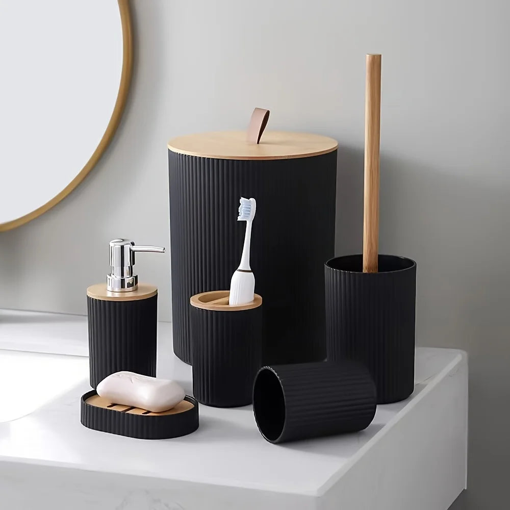 1 Piece Bathroom Accessories Set 6 Piece Bathroom Accessories Set With Paper Basket Houserack Gift Bath Set For Bathroom Decor