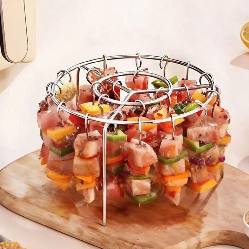 Air Fryer Special Grill Round Hanging Skewers Rack Home Kitchen Outdoor Stainless Steel Grill