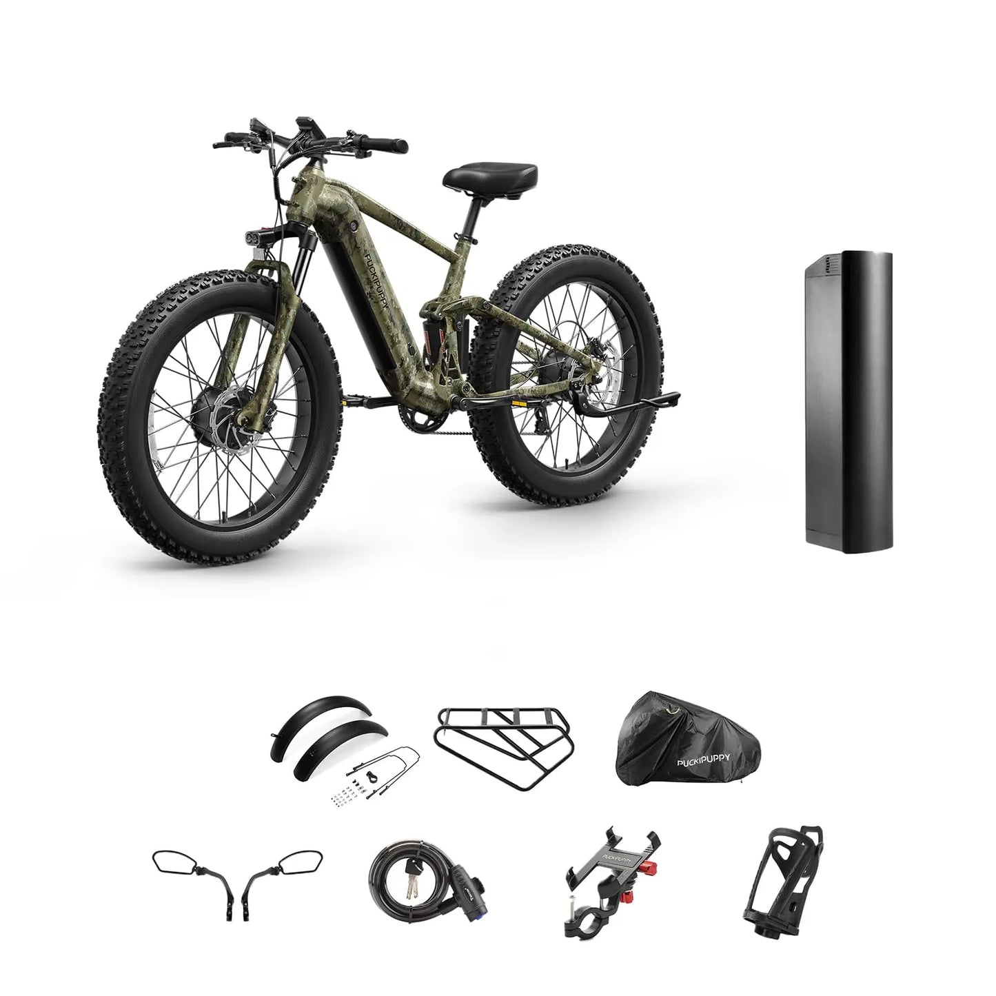 PUCKIPUPPY Golden Retriever Pro Dual Motor Electric Bicycle 1600W 48V 20AH Battery Electric Bike With Torque Sensor E Bike