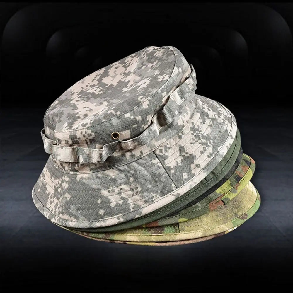 2025 New Style Bucket Hat Boonie Hunting Outdoor Wide Brim Sun Men Cap Tactics Fishing Bucket Hat Cowboy Cap