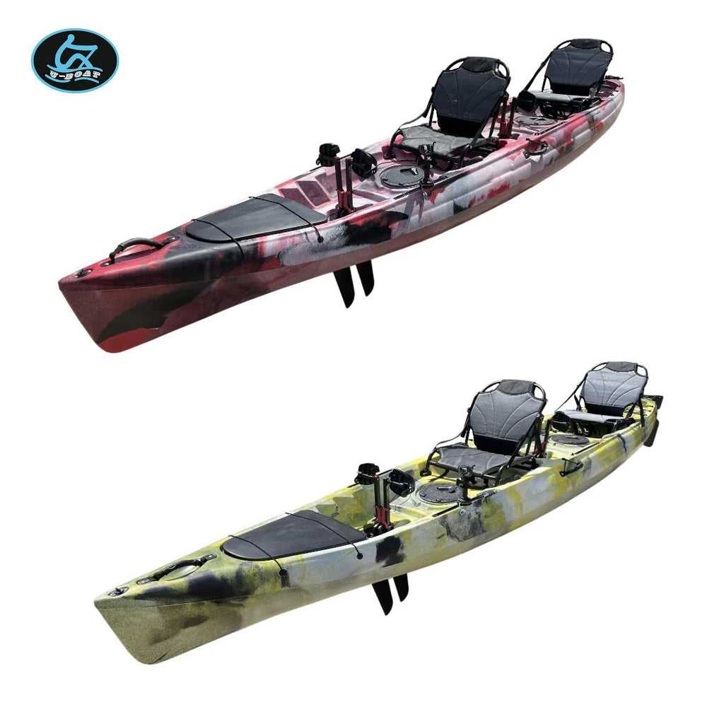 U-boat Hot Sale tandem Kayak 2 Person Pedal Drive Plastic Canoe Rowing Boat for Sale