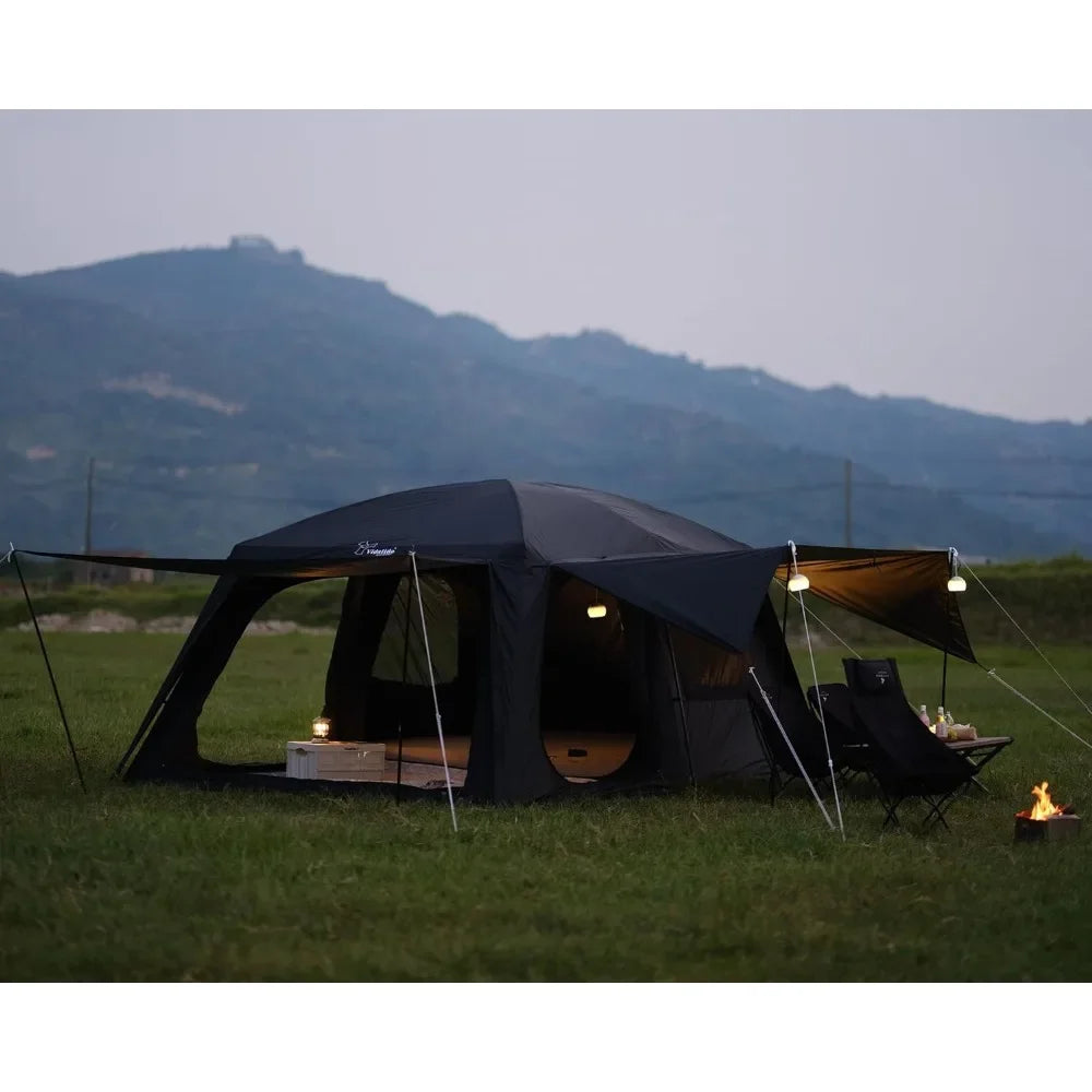 8-10 Person Camping Tent with 3 Door 2 Room Large Family Cabin Tents, Double Layer Waterproof Portable Tents, Camping Tent