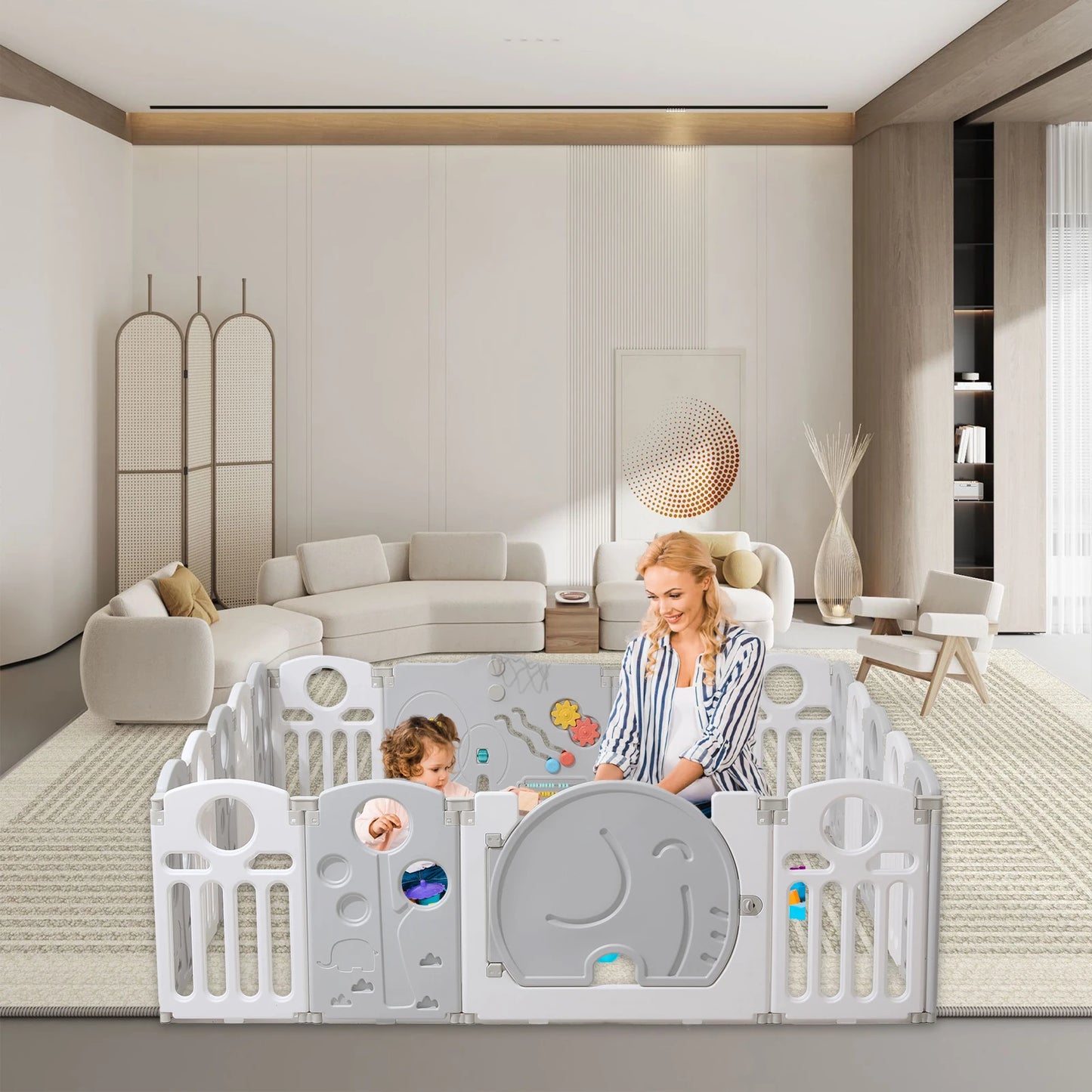 Kids and Toddlers' Playpen,Kids Activity Center Safety Play Yard for Indoor&Outdoor,Portable,Plastic