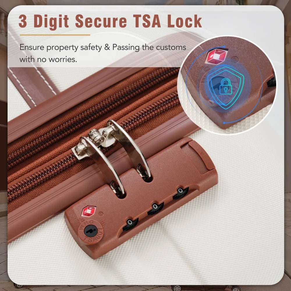 20/28Inch 3 Piece Hardshell Luggage Set Spinner Suitcases with Cosmetic Case TSA Lock Expandable Travel Suitcase Rolling Luggage
