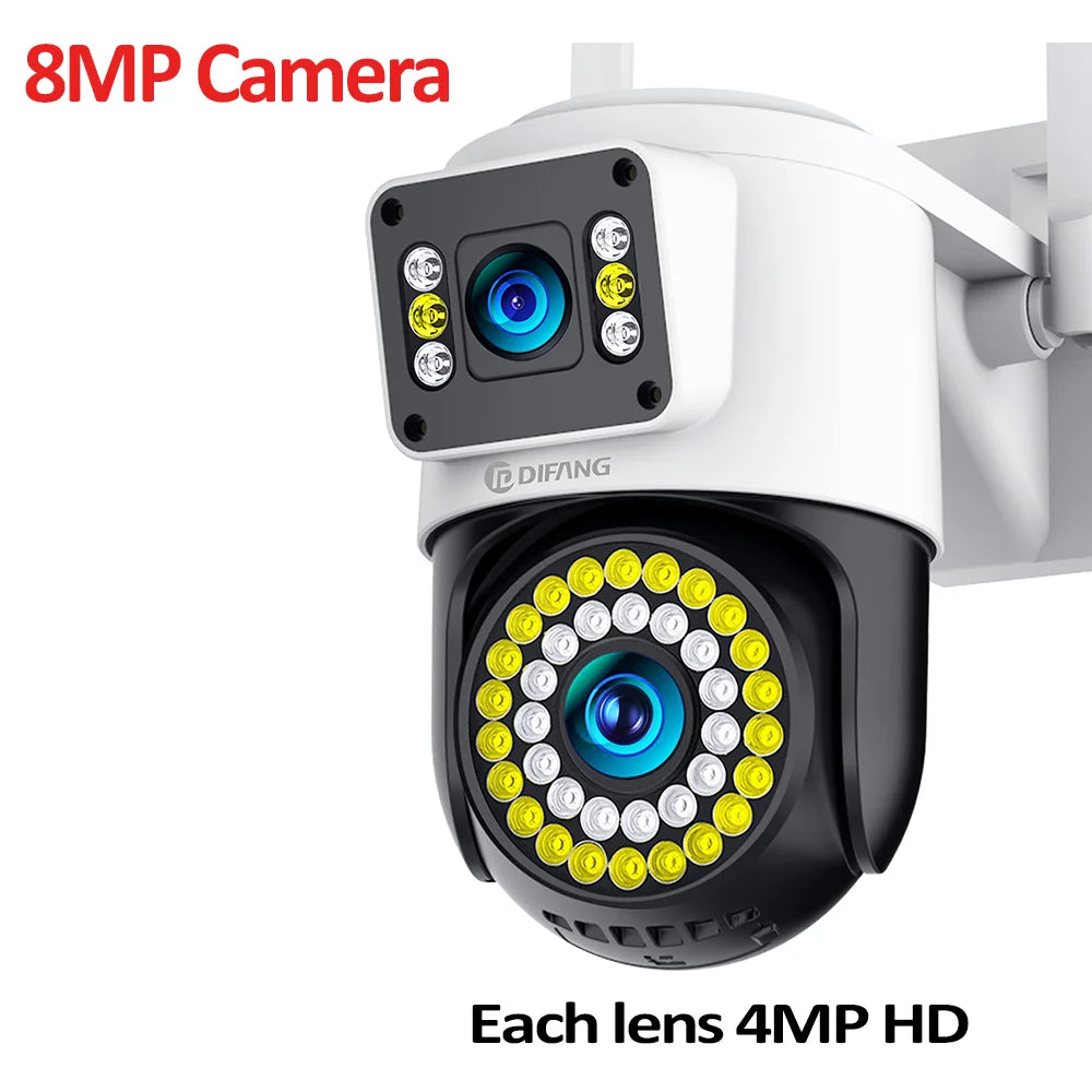 Smart Home WiFi Camera 6K Three Screen Security Camera Outdoor Security Protection Auto Tracking Camara 4K Yoosee CCTV Camera