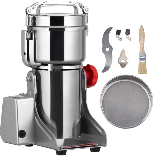 VEVOR 150-2500g Electric Grain Mill Grinder Commercial Swing Spice Grinders for Dry Herbs Grains Spices Cereals Coffee Corn