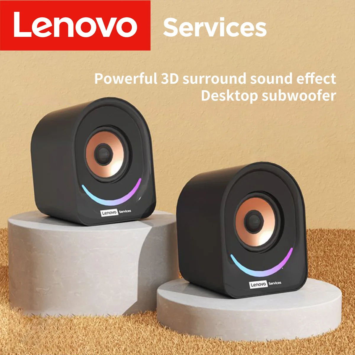 Lenovo Desktop Audio Portable Small Speaker Computer Audio Desktop Notebook Home Wired Mini Audio Small Desktop Multimedia Notebook Speaker