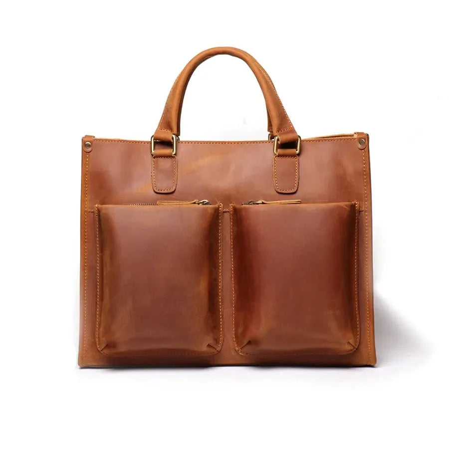 Vintage Leather Messenger Bag for Business Professional Men Durable and Stylish Briefcase