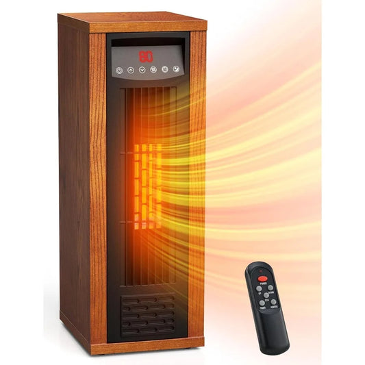 Portable 1500W PTC Infrared Space Heater for Bedroom Office Home Fast Quiet Heating Tower with White Finish and Energy Efficien