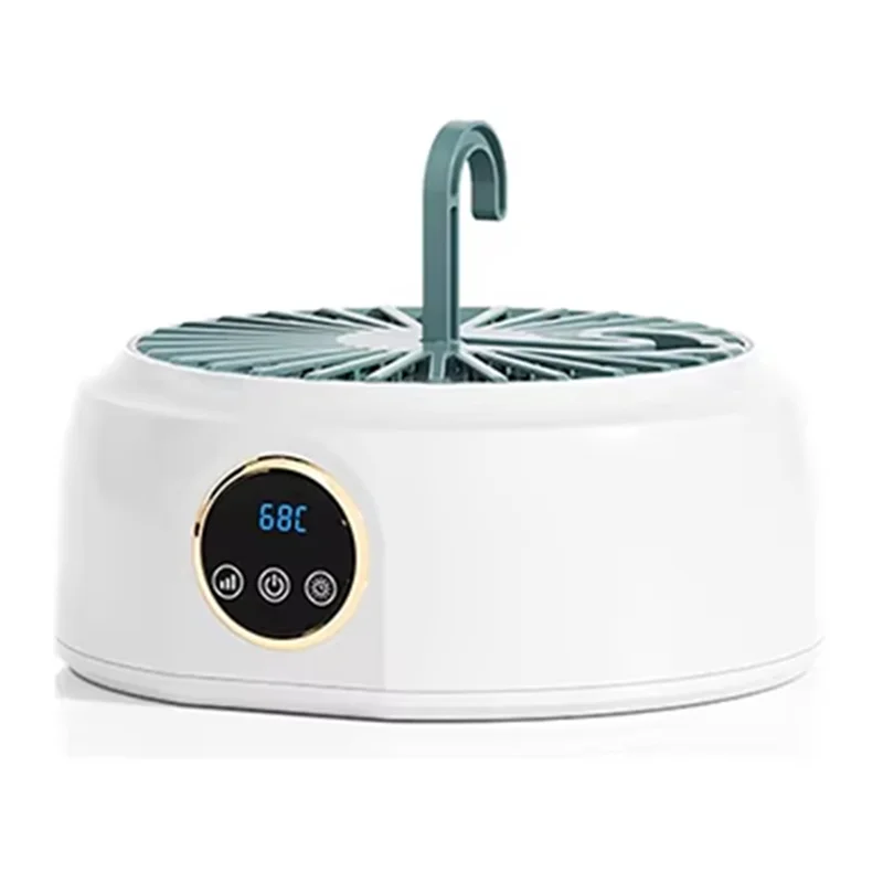 ABKJ-Clothes Dryer With Heater Fan, Travel Garment Drying Hanger Laundry Air Dehydrator With Timing Function US Plug