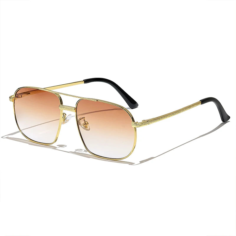 2025 New Pilot Sunglasses for Men Fashion Retro Double Bridge Girder Metal Sun Glasses Women UV400 Male Trending Products Shades