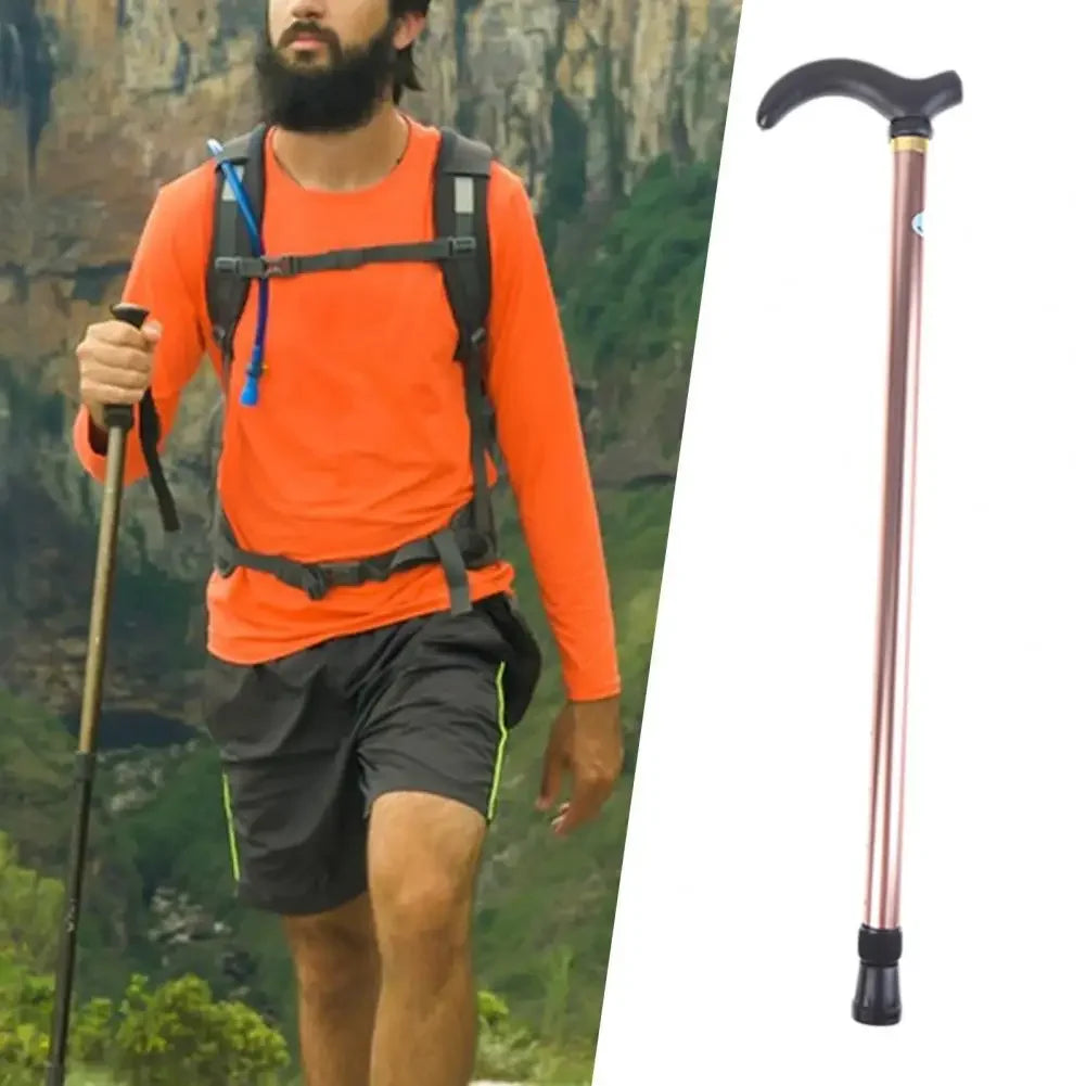 Trekking Pole Anti-skid Crutch Ergonomic Handle Adjustable Walking Stick  Women Men Stable Anti-skid Hiking Cane
