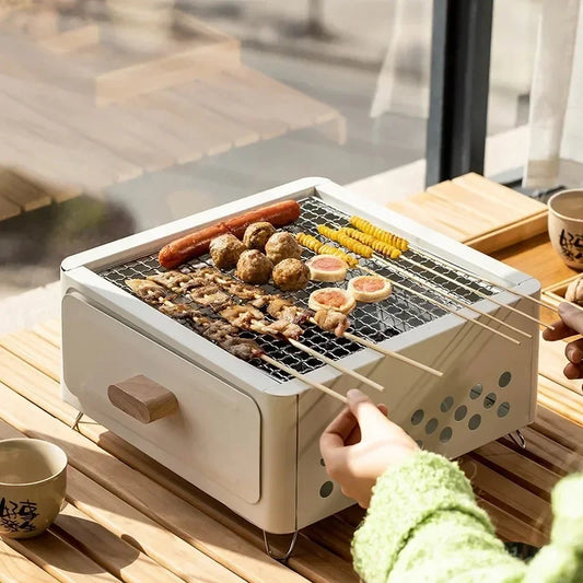Portable BBQ Charcoal Grill Mini BBQ Tool Kit Picnic Beach Household Garden Barbecue Grill Bbq Grill Outdoor Camping Grill