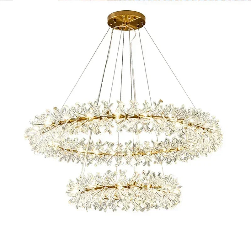 Modern living room bedroom round ceiling chandelier indoor luxury crystal chandelier personalized creative LED lamps