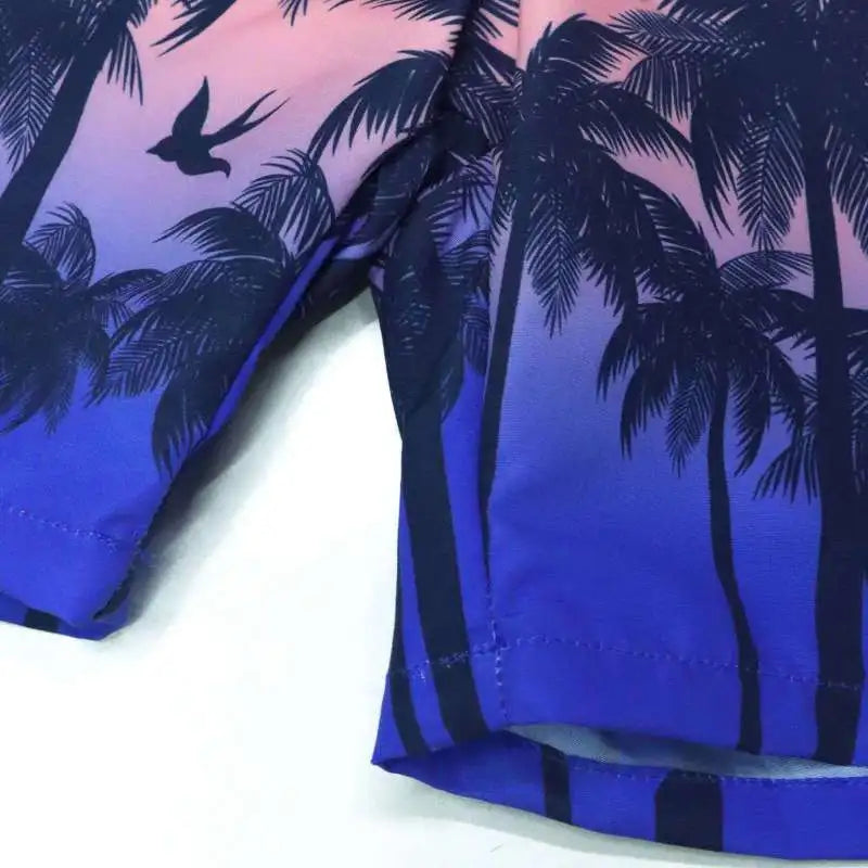 Children Boys Summer Short Sleeve Beach Suit Clothing Set Printing Breathable Kids Sports Short Sleeve Beach Pants