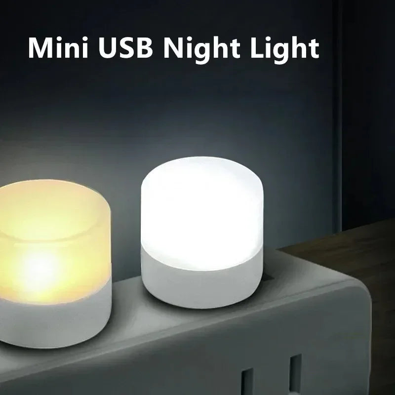 1-50pcs Mini USB Night Lights Warm White Eye Protection Book Reading Light PC Mobile Power USB Plug LED Charging Lamps Wholesale