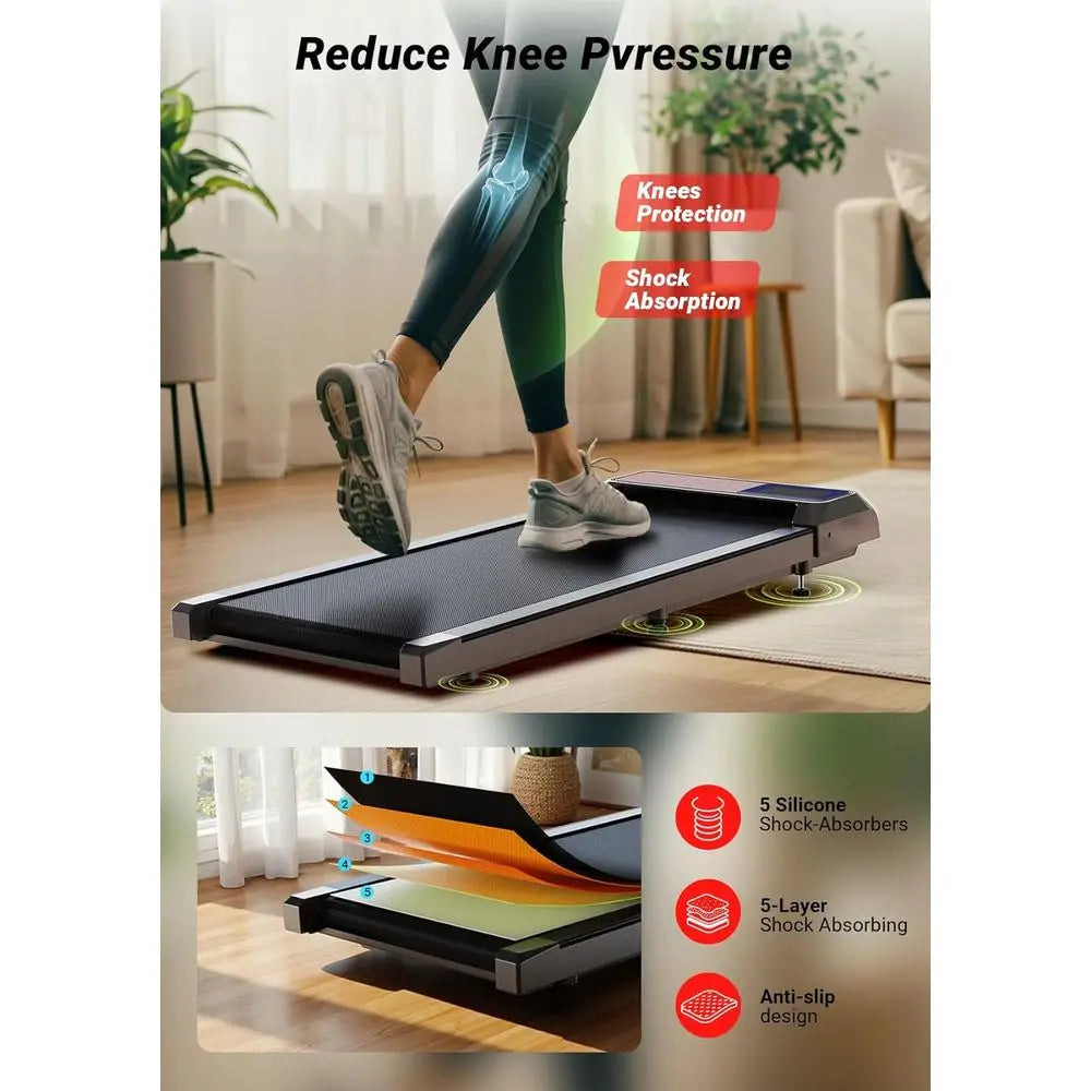 Compact 2.5 HP Under Desk Treadmill, Portable Walking Pad with 5% Incline, 265/300 Lbs Capacity, 15 x 35.4 Surface for Home or O
