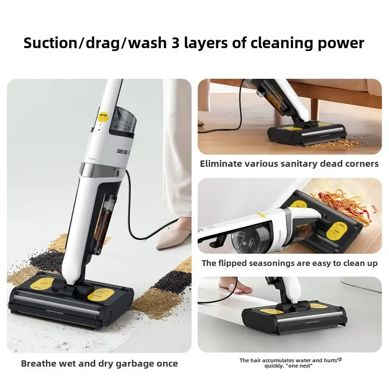 Deerma Floor Scrubber Household Dual Brush Hand Wash Free Fully Automatic Dry and Wet Cleaning Vacuum Mopping Integrated VX20
