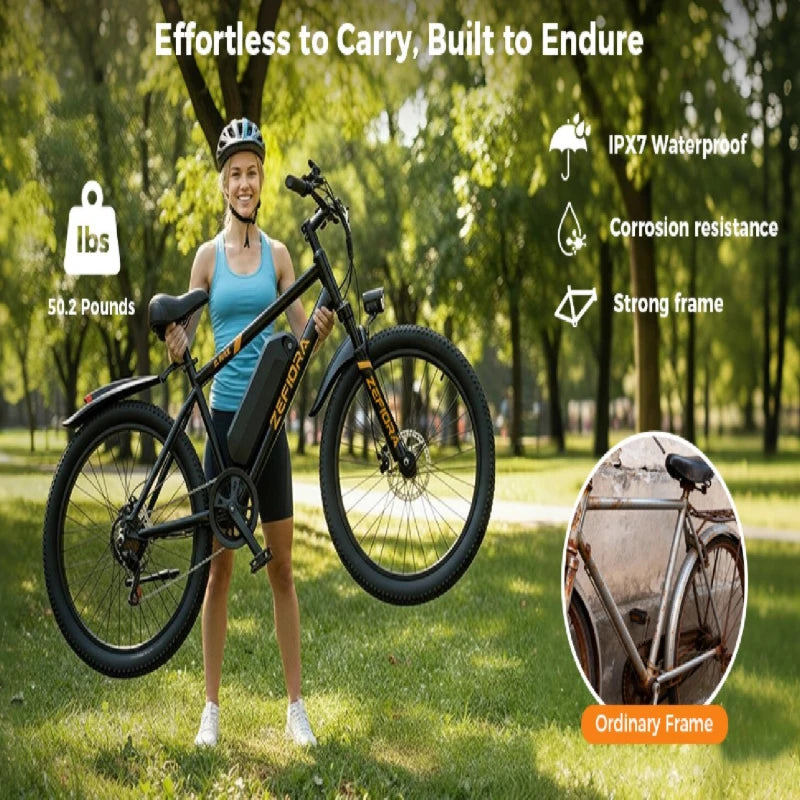 Zefiora M10 26 29er Mountain Bikes,48v Aluminum Alloy 1000w Motor Ebike, Adjustable Brake Seat,for Cycling Electric Bicycle