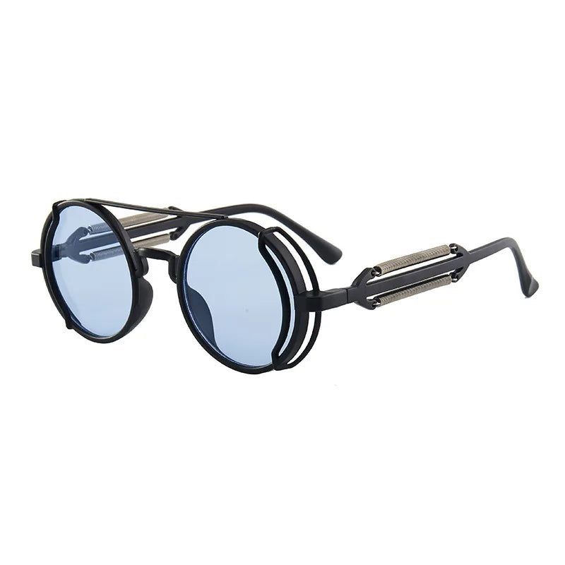 Steampunk Round Sunglasses for Men Luxury Designer Metal Frame Unisex Sun Glasses Men Women Outdoor Riding Sports Sunglasses