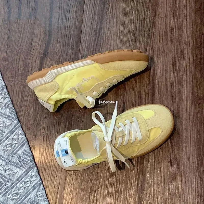 Korean Ladies Footwear Round Toe Women's Shoes Lace Up Light Comfortable and Elegant Daily Routine On Offer Designer Luxury H A