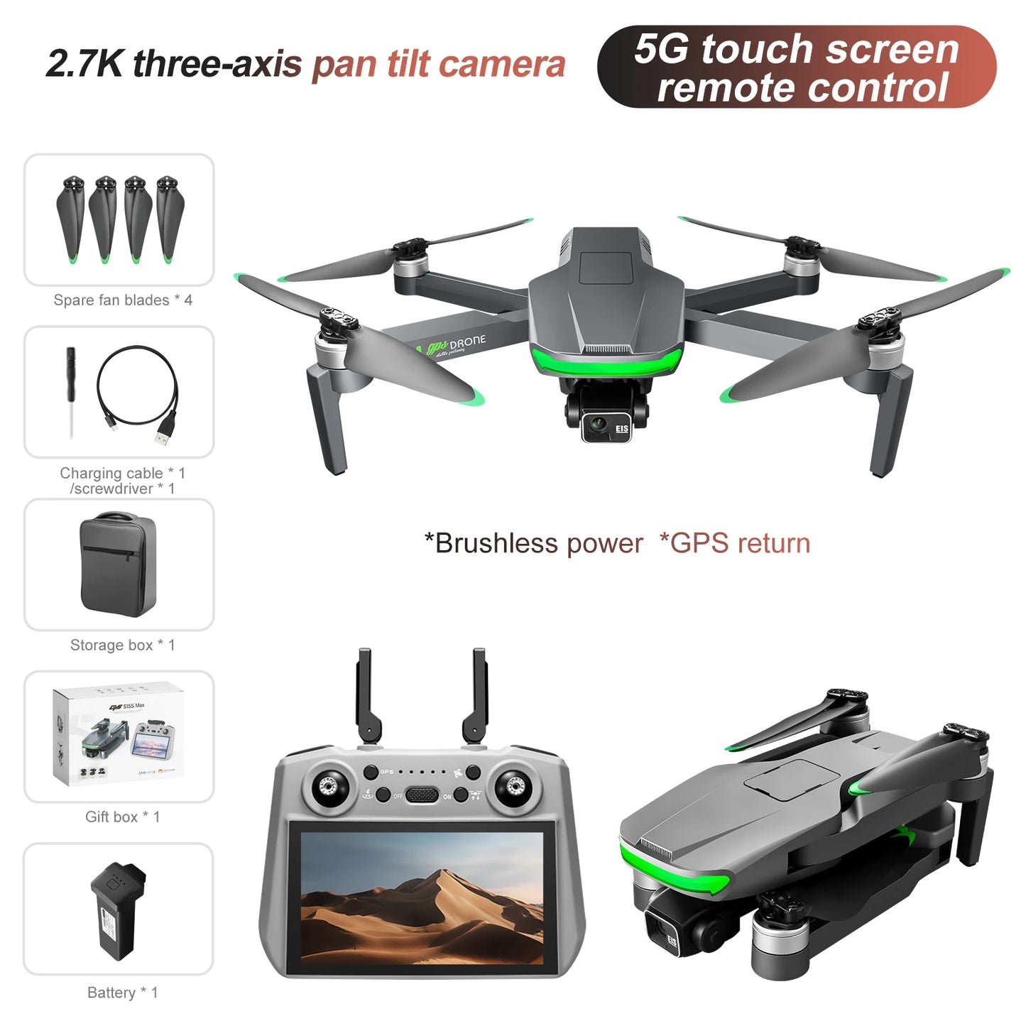 2025 NEW HOT S155 GPS Drone 8K Professional Dual HD Camera 5G FPV 360° Obstacle Avoidance Brushless Motor Rc Quadcopter Dron Toy