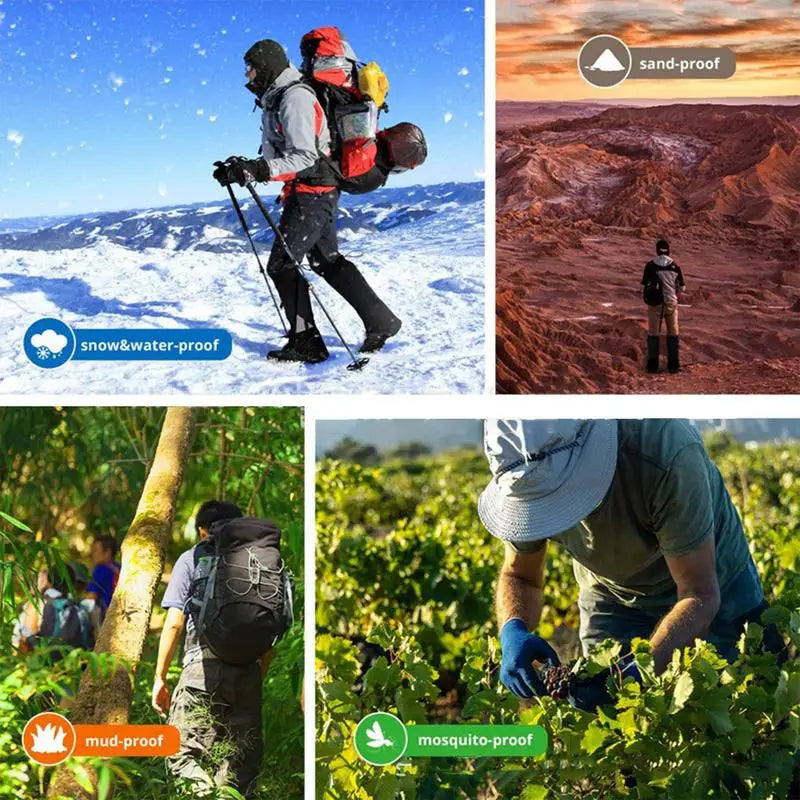 Gaiters For Hiking Waterproof Dirt-Proof Ripstop Hiking Gaiters Adjustable Breathable Shoe Gaiters For Hunting Mountain Climbing