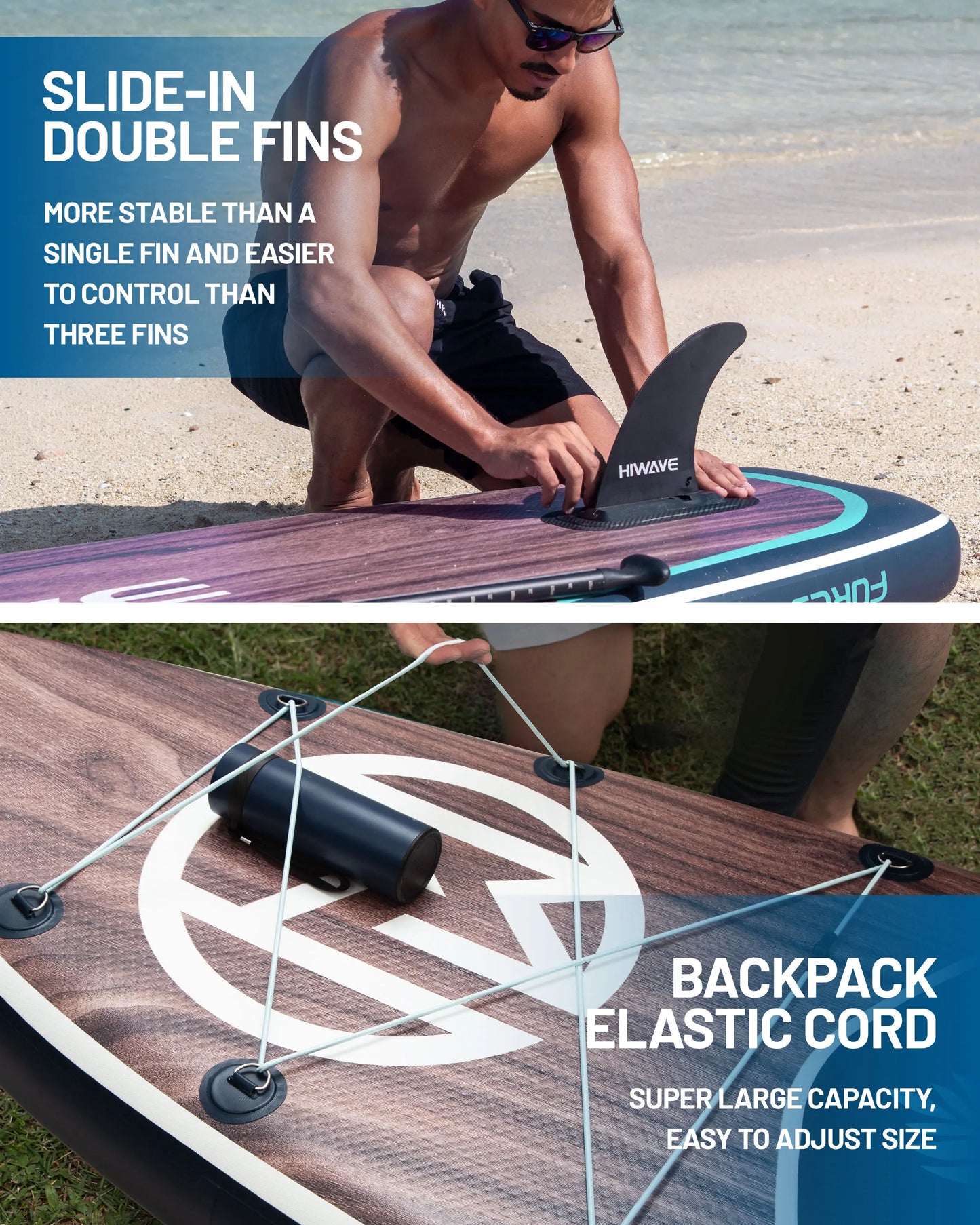 HIWAVE Waterproof Inflatable Paddle Sup Board Adult Standing Style Aquatic Fishing With Accessories SUB MYBOAT