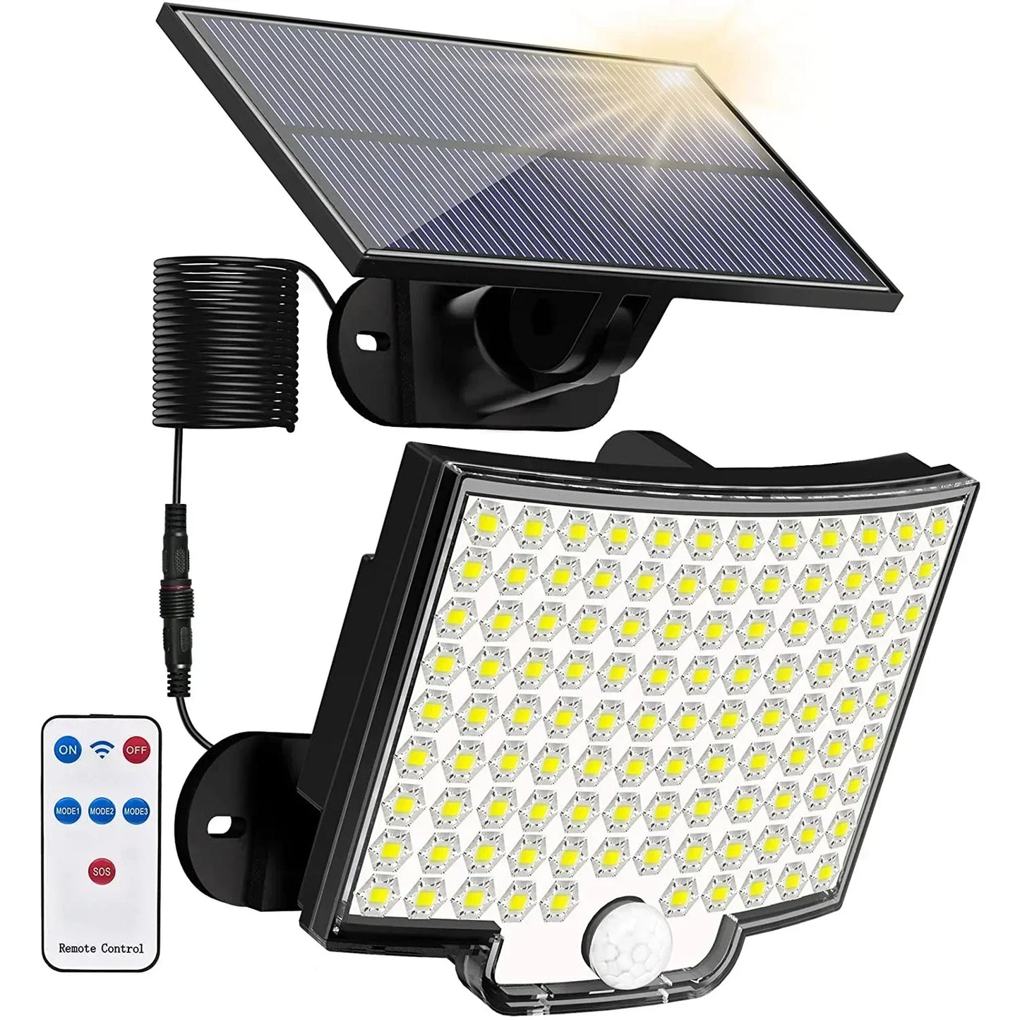 106 LED Solar Light Outdoor IP65 Waterproof Solar Street Lamp Garden Wall Lamp Super Bright Motion Sensor Light 3 Working Modes