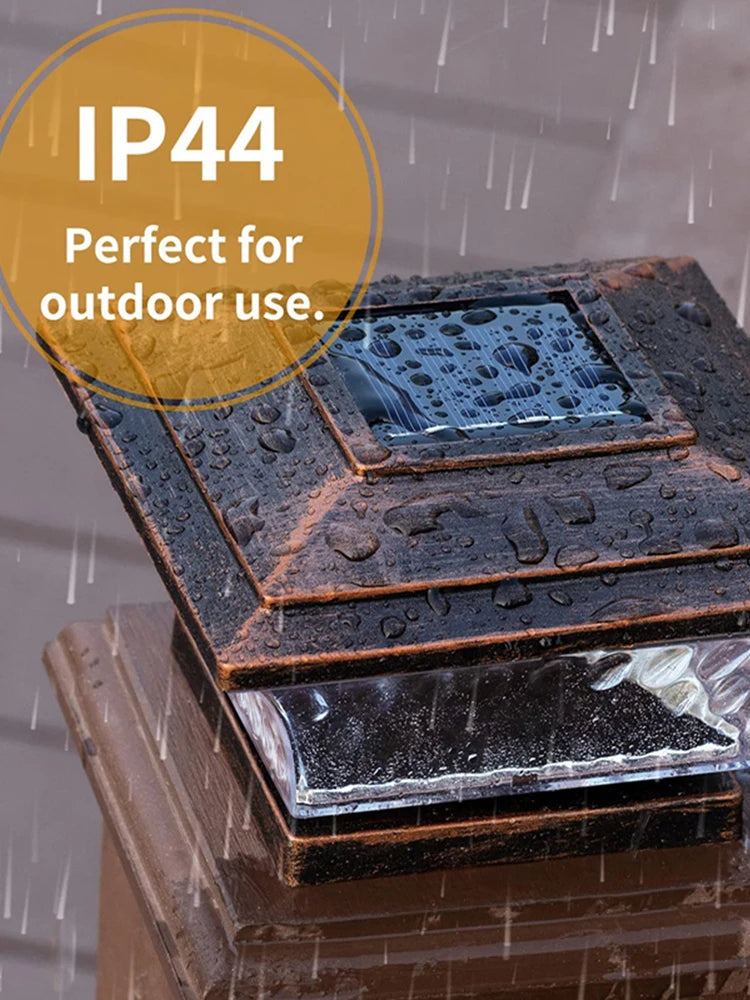 Solar Light Fence Gate Pillar Head LED Lamp 6500K/2800K Landscape Garden Solar Night Light Courtyard Landscape Garden Decoration