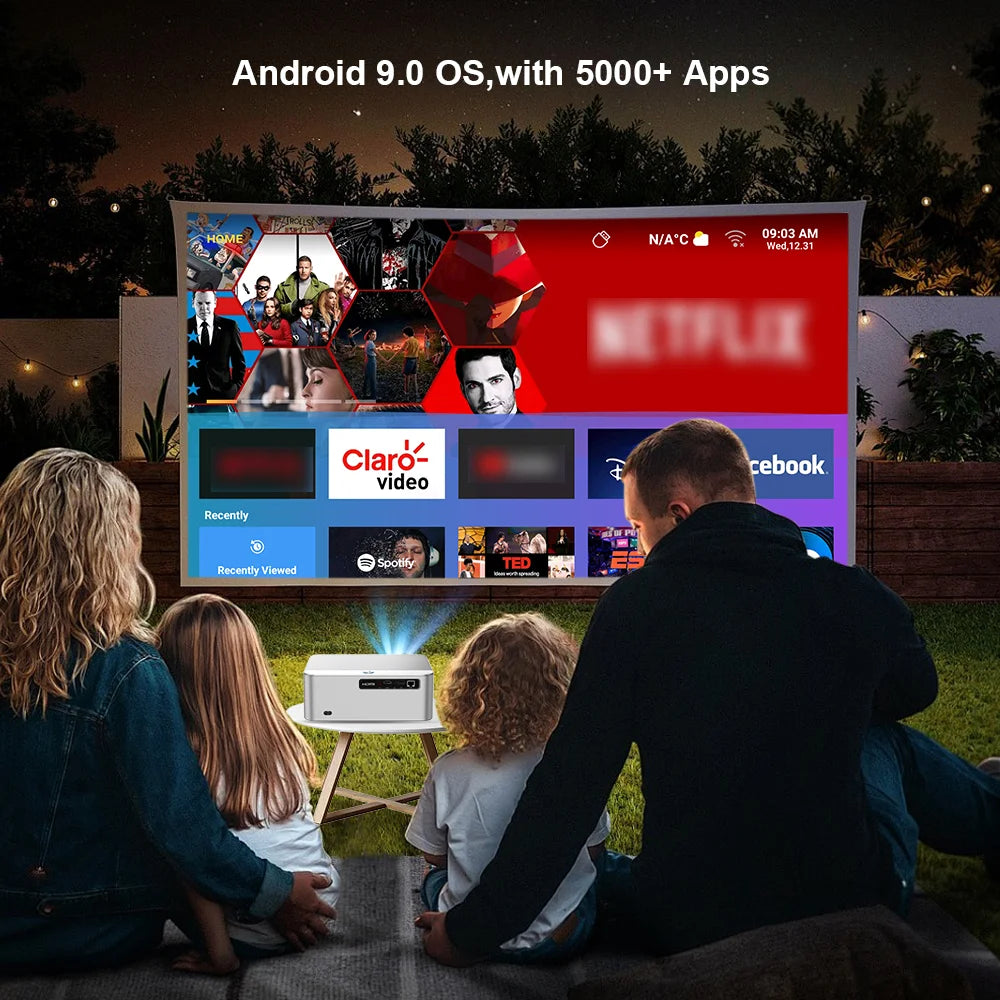 PROGAGA PG610W Full HD 1080P Android Projector 4K WiFi 2G 32G PG610 Beamer Home Theater Meeting Game Portable Video Projector