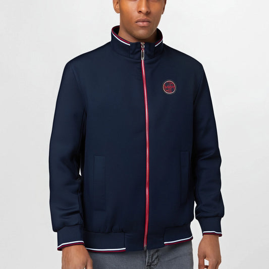 Men's Baseball Jacket Spring Thin Zipper Stand Collar Top Navy Blue Student Sports Jacket