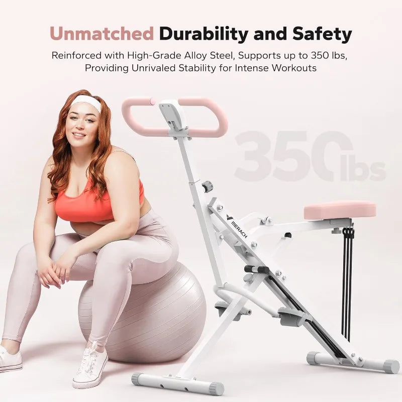 MERACH 2 in 1 Squat Rowing Machine, Easy Setup & Foldable Exercise Equipment, Glute Trainer, Glutes & Leg Home Workout