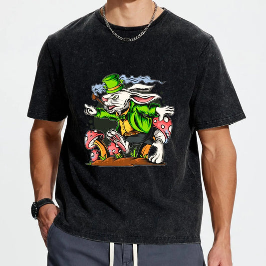 Men's New T-Shirt  0371 Rabbit mushroom   Comfortable Casual Wear