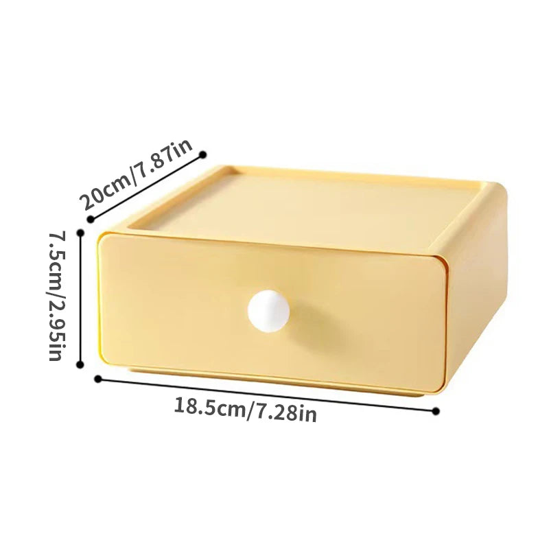 Single Desk Drawer Storage Box, Desktop Can Be Stacked Storage Box, Suitable For Desk, Stationery, Sundry, Storage Supplies
