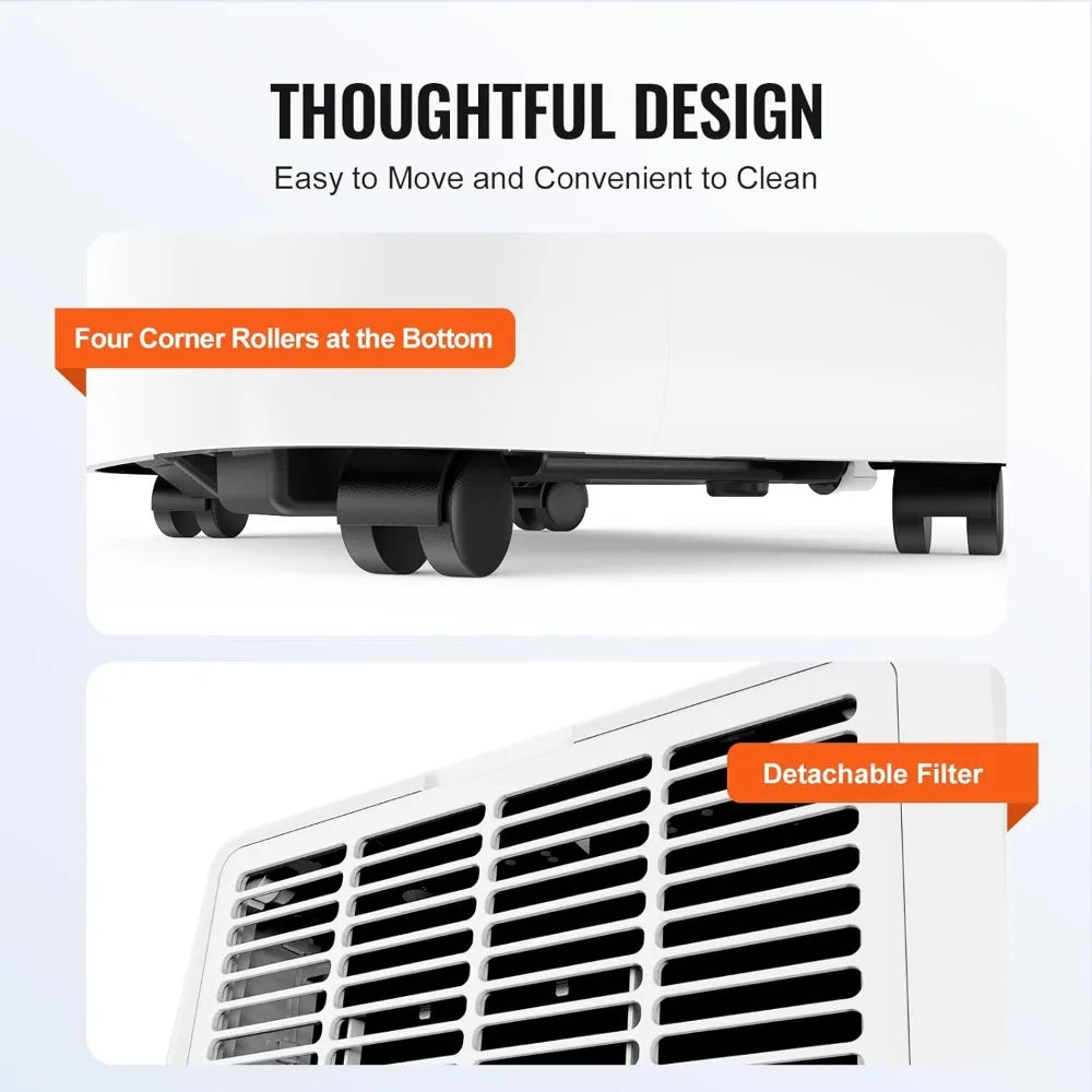 Portable air conditioner 12000 BTU, air conditioning unit, built-in 3-in-1 cooling, dehumidifier, and fan mode