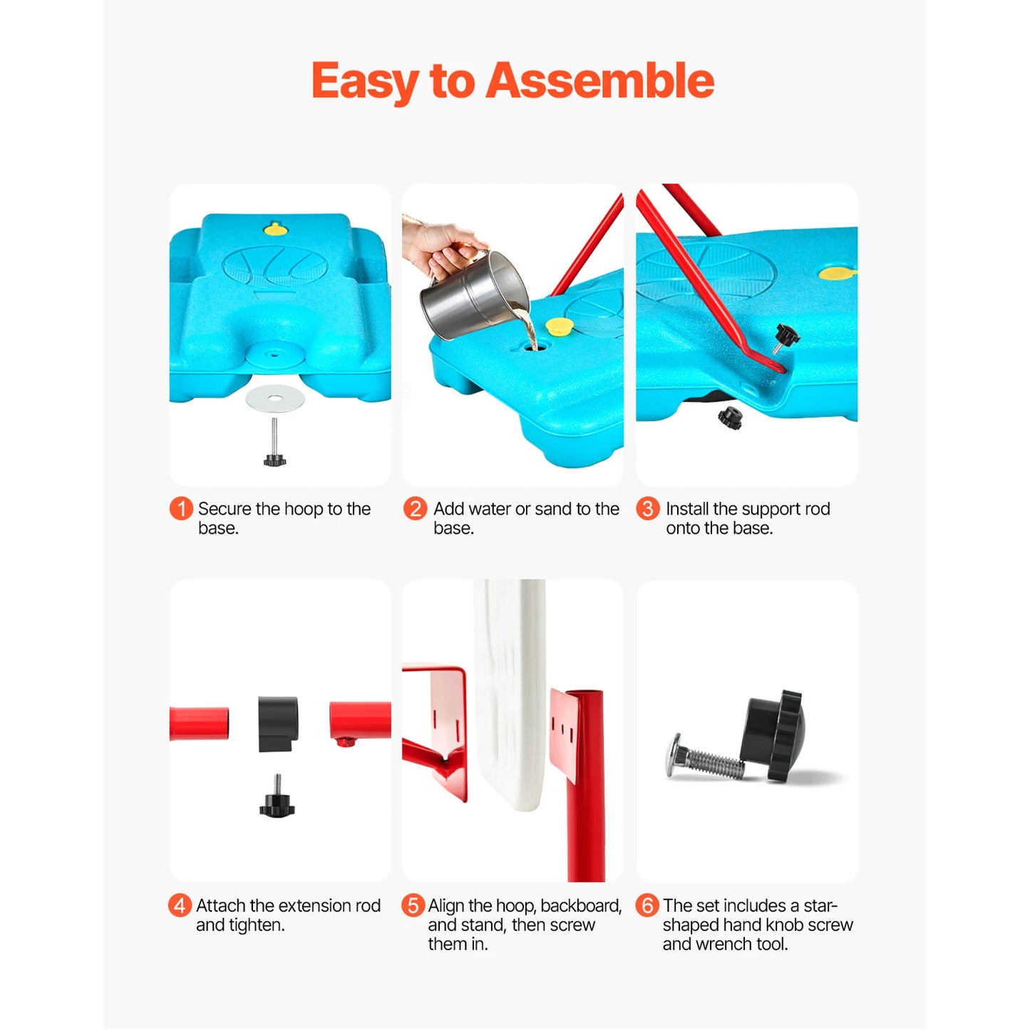 VEVOR Toddler Adjustable Basketball Hoop 104-190CM Rack for Kids Outdoor Indoor Ball Sport Backboard Rim Shoot Children Toys