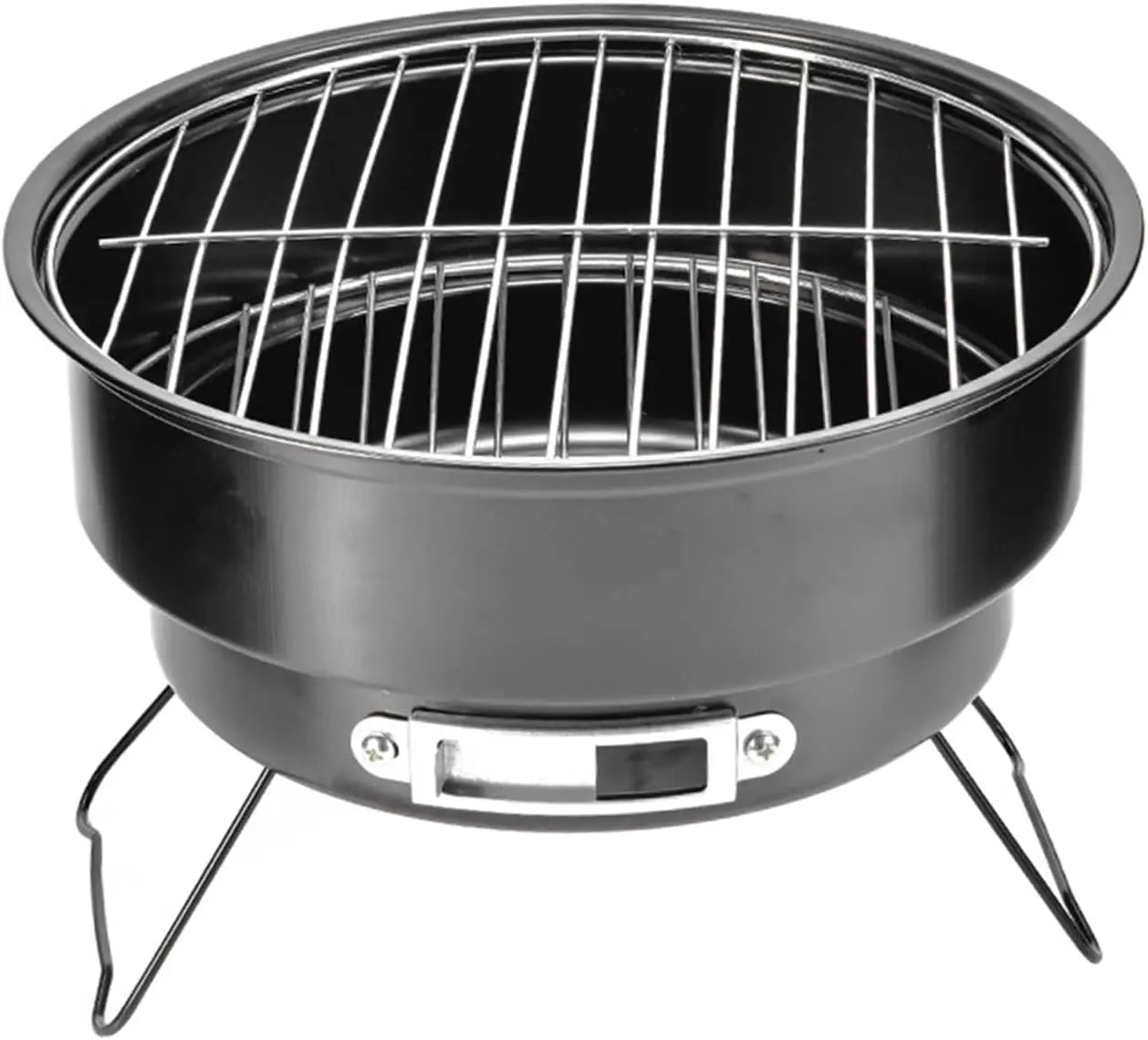 Portable Round Barbecue Grill Small Outdoor Circular Ice Pack Stove Grill Set with Handle for Home Kitchen BBQ Picnic Camping