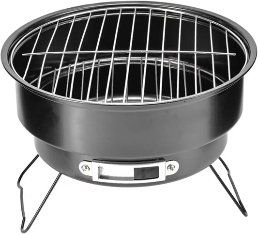 Portable Round Barbecue Grill Small Outdoor Circular Ice Pack Stove Grill Set with Handle for Home Kitchen BBQ Picnic Camping
