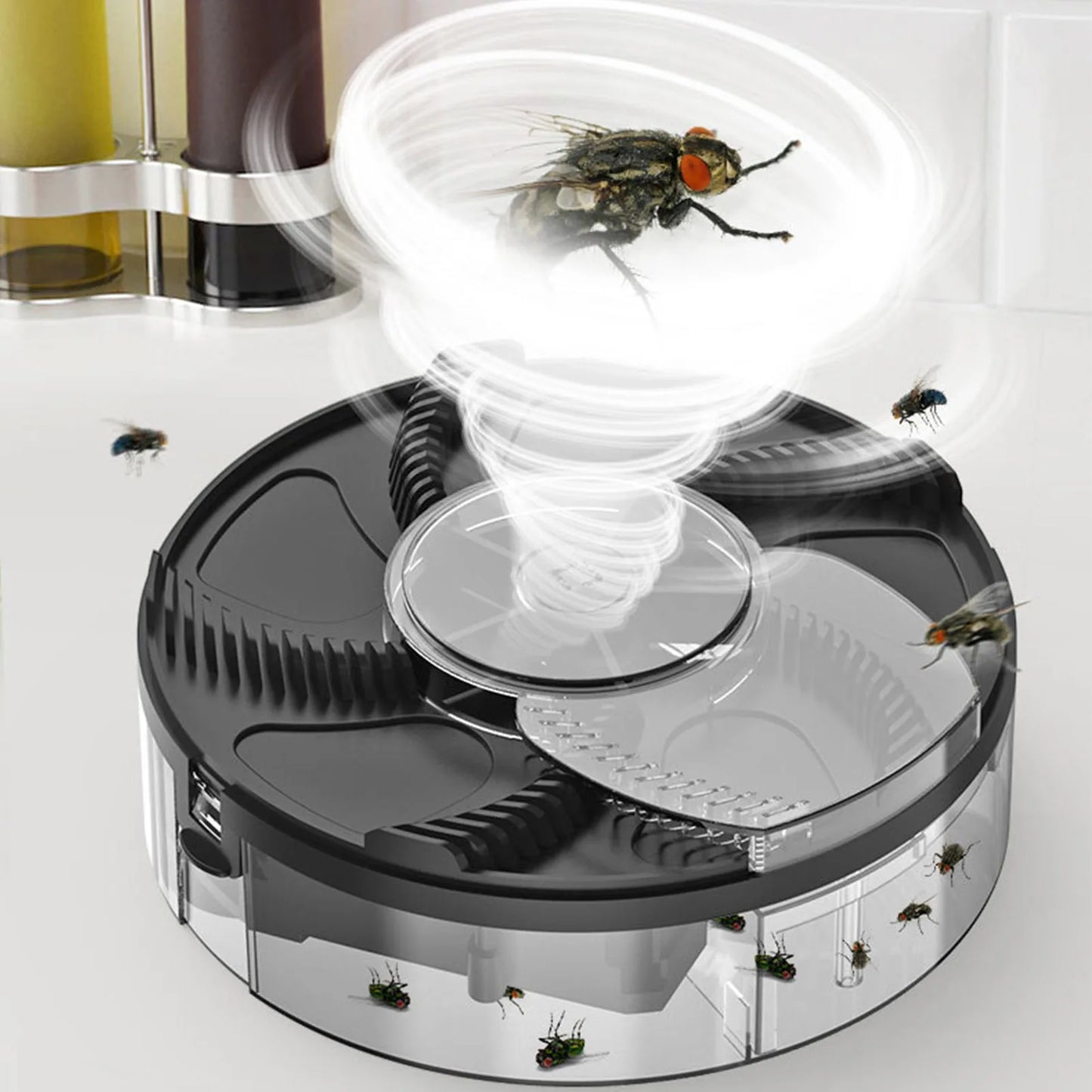 ABS Fly Catcher Pest Trap Device Fly Catcher Pest Trap Device USB Power Supply ABS Automatic Pest Catcher for Restaurant Kitchen