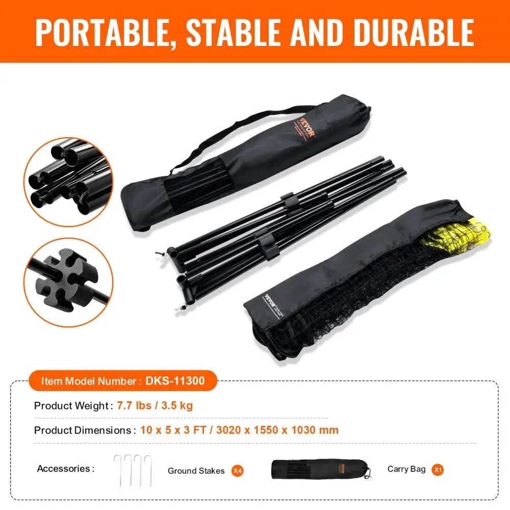 Badminton Volleyball Pickleball Tennis Net Set Adjustable Portable Foldable with Poles Carry Bag for Indoor Outdoor Use