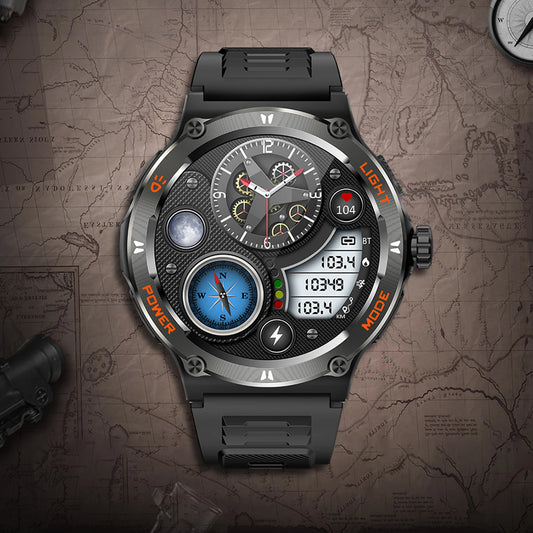 Waterproof Smartwatch with LED Flashlight Outdoor Sports Smartwatch Heart Rate/Sleep Monitor Fitness Tracker for Men and Women